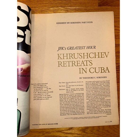 Look Magazine Kennedy by Sorenson Pt 4 9/21/1965 John F Kennedy JFK - Picture 1 of 1
